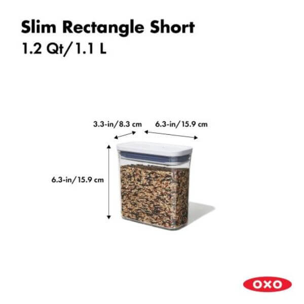 OXO Good Grips Pop 2.0 Slim Rect Short Container