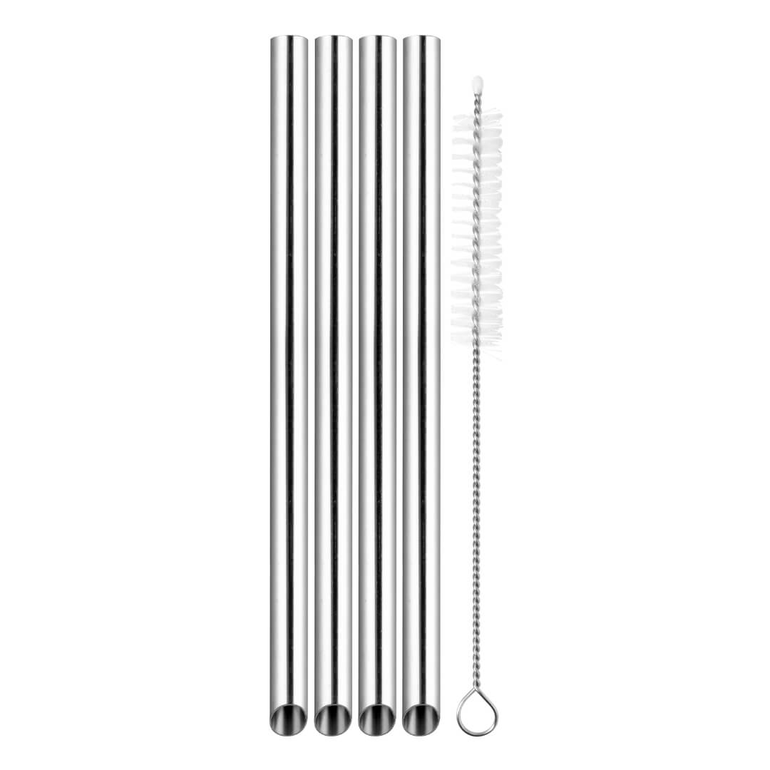 Avanti Stainless Bubble Tea Straws with Brush Set of 4