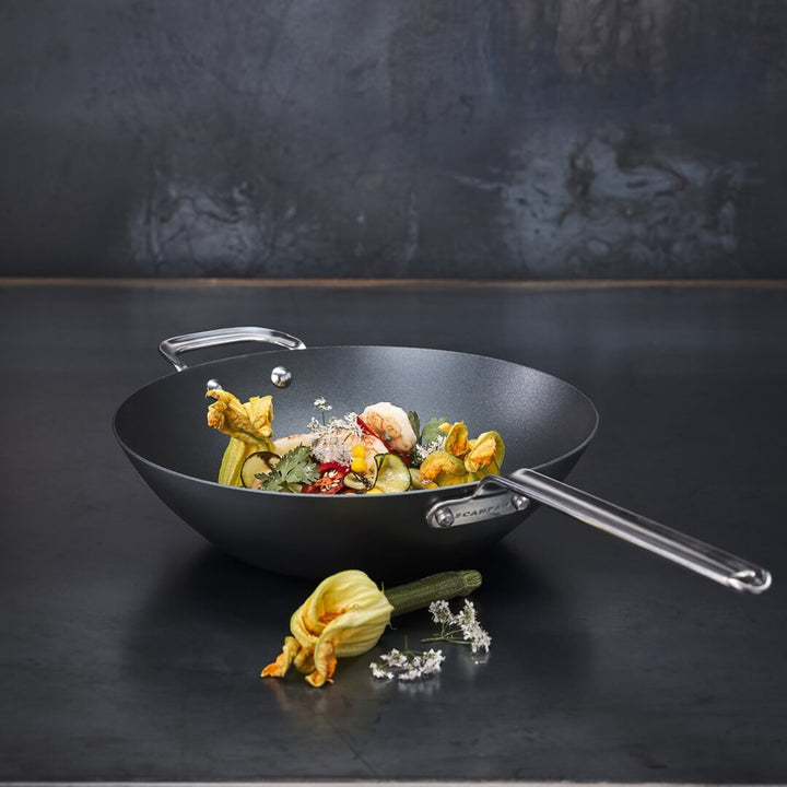 Scanpan Black Iron Carbon Steel Wok 30cm