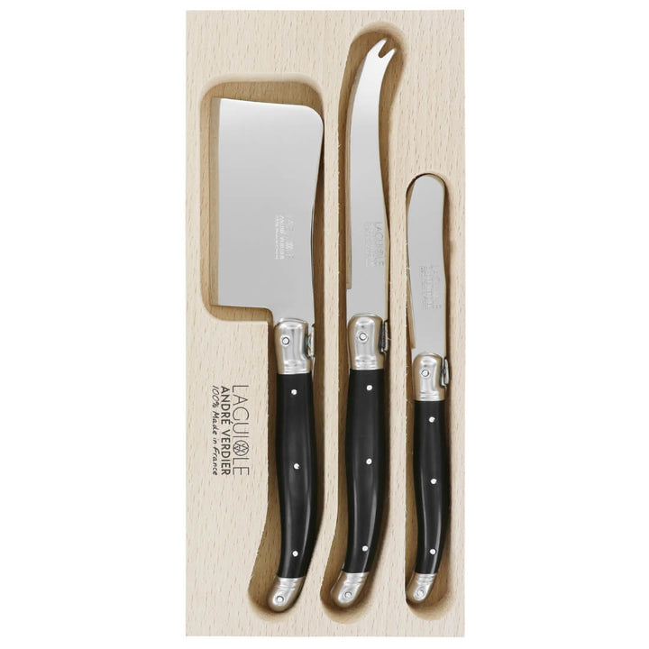 Andre Verdier Laguiole Cheese Set 3pce Black
