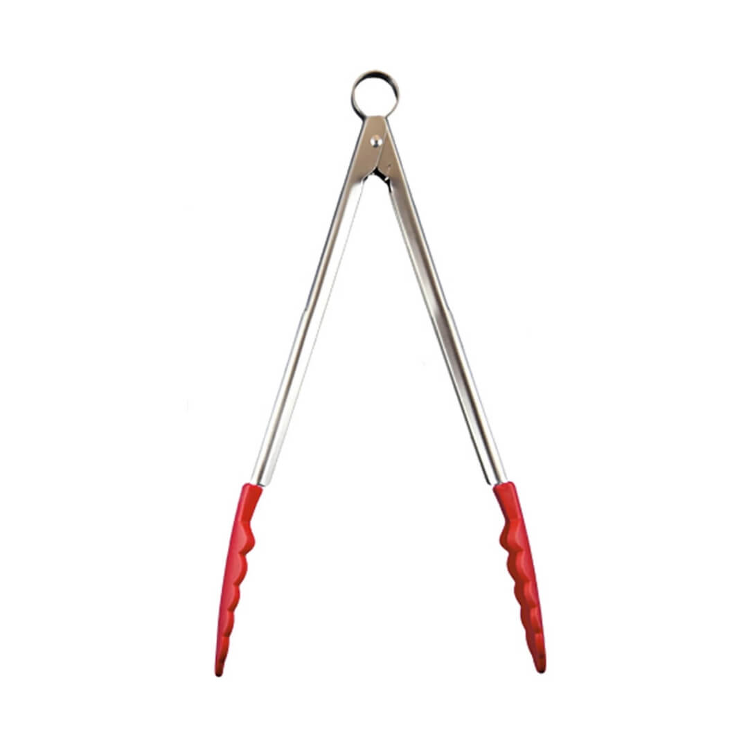 Cuisipro Silicone Locking Tongs Red