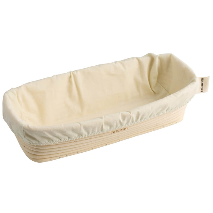 Bakemaster Rattan Rectangle Proving Basket with Liner