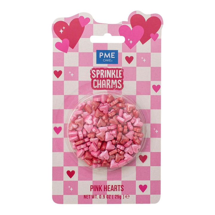 PME Pink Hearts Sprinkle Charms 25g