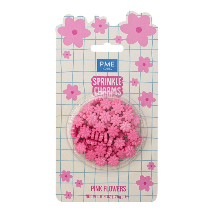PME Pink Flowers Sprinkle Charms 25g