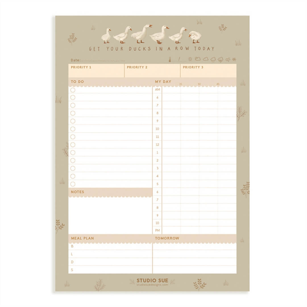 Studio Sue Daily Planner: Ducks In A Row