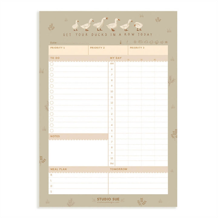 Studio Sue Daily Planner: Ducks In A Row
