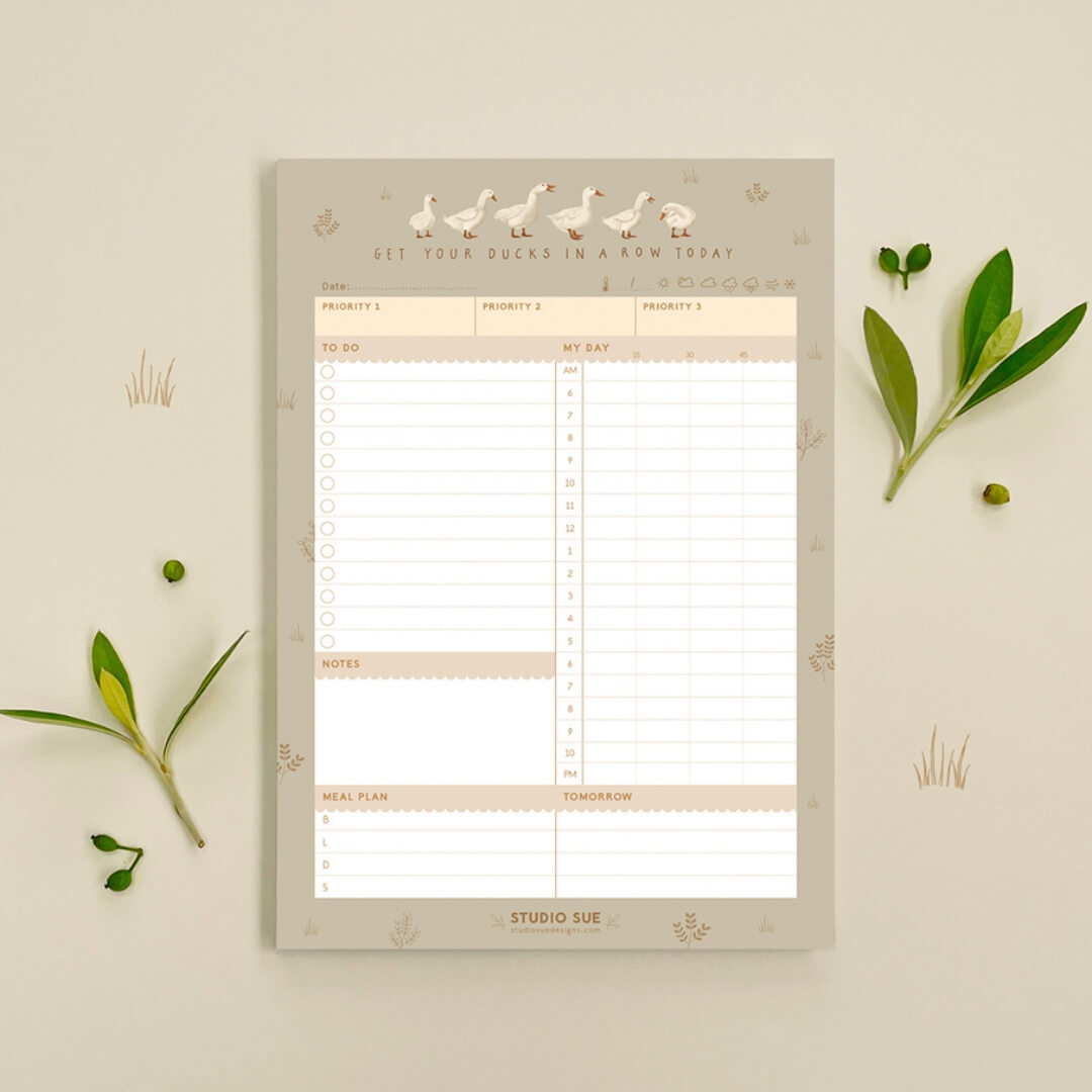 Studio Sue Daily Planner: Ducks In A Row