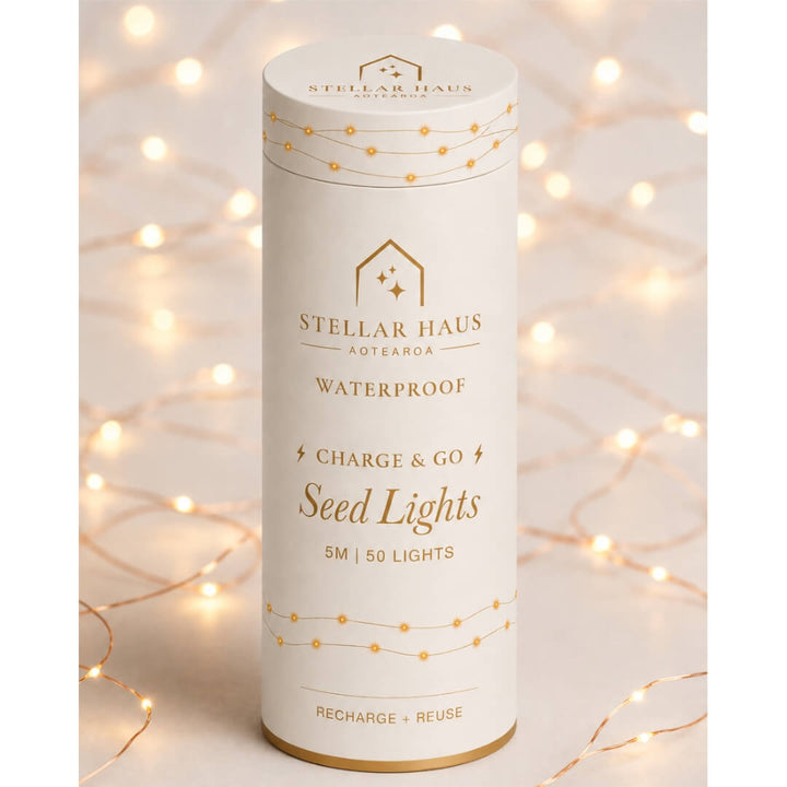 StellarHaus Charge & Go Outdoor Copper Warm White Seed Lights 5m