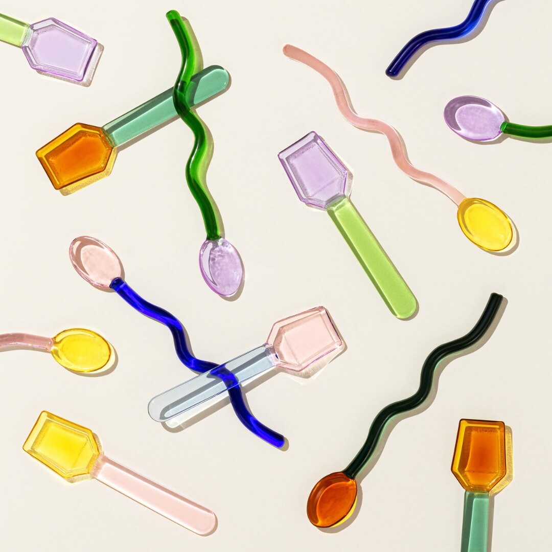 Sucker Multicolour Glass Cocktail Stirrer Set 4-Pack