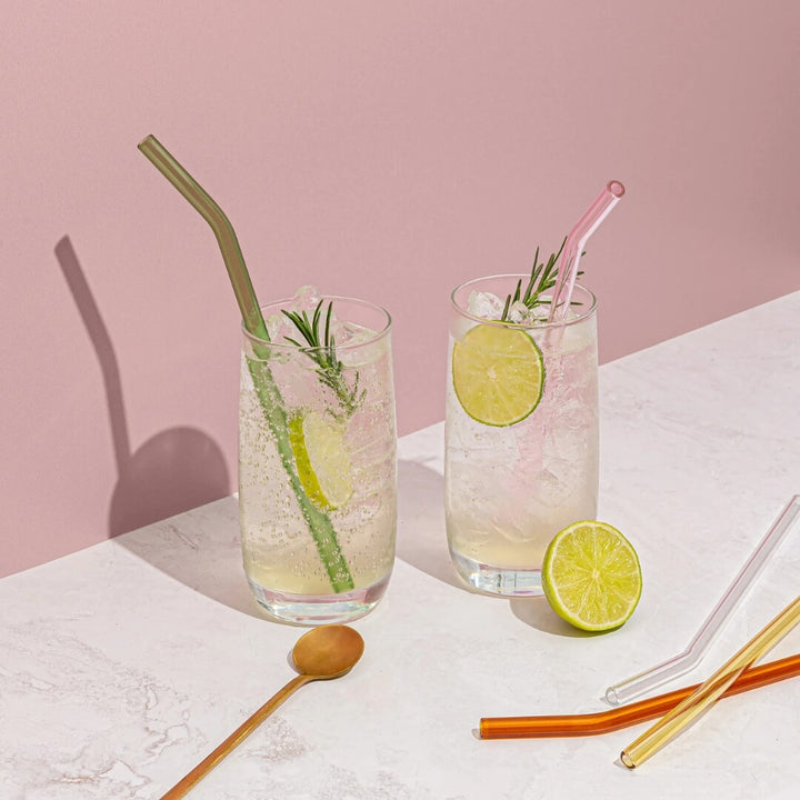 Sucker Clear Glass Straws 6-Pack