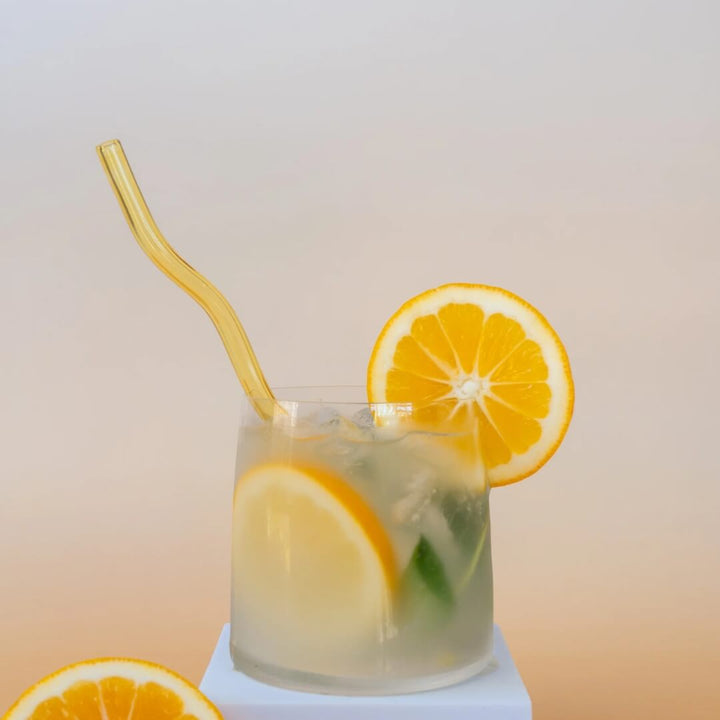 Sucker Wavy Multicolour Glass Straws 4-Pack