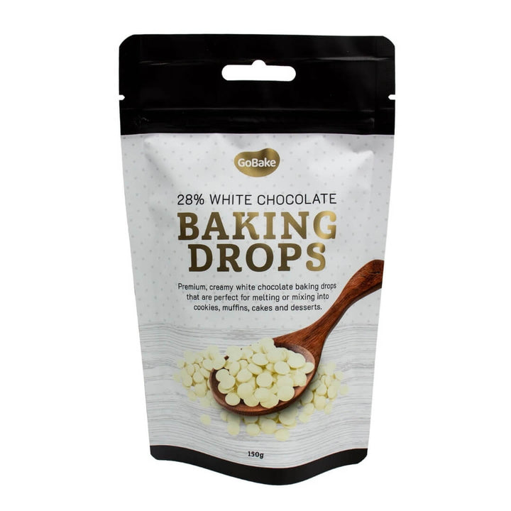 GoBake White Chocolate Baking Drops 150g