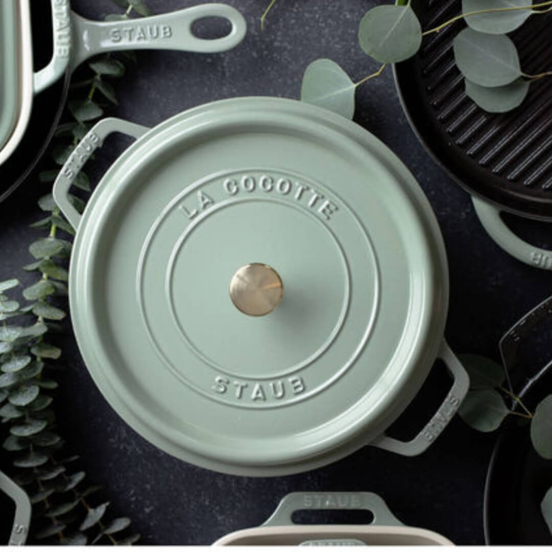 Staub Round Cocotte Eucalyptus