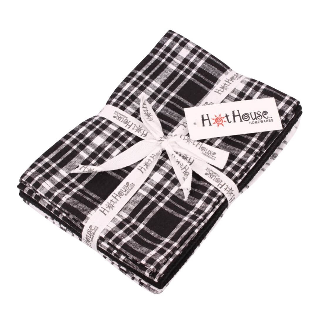 Dallas Tea Towels Set of 3 Black