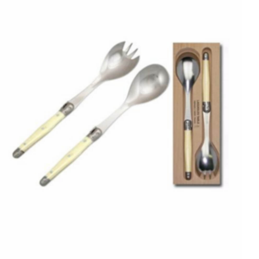 Andre Verdier Laguiole Salad Servers Ivory
