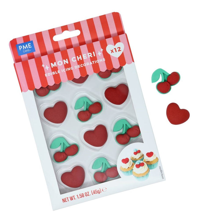 PME Edible Sugar Decorations - Mon Cheri (12pk)