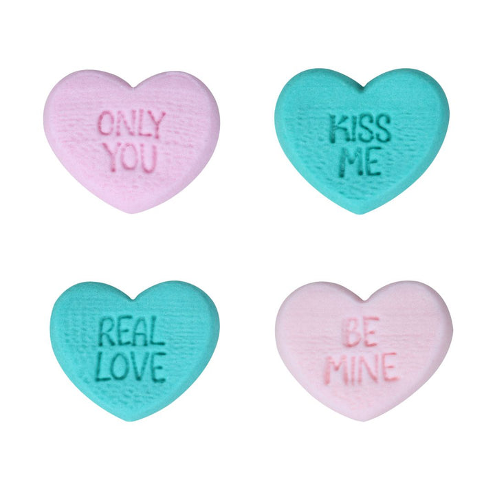PME Edible Sugar Decorations - Candy Heart Messages (12pk)