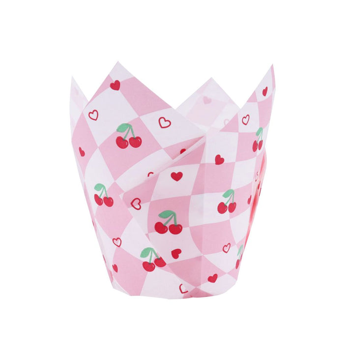 PME Muffin Cases Vintage Cherry Checkerboard 24pk