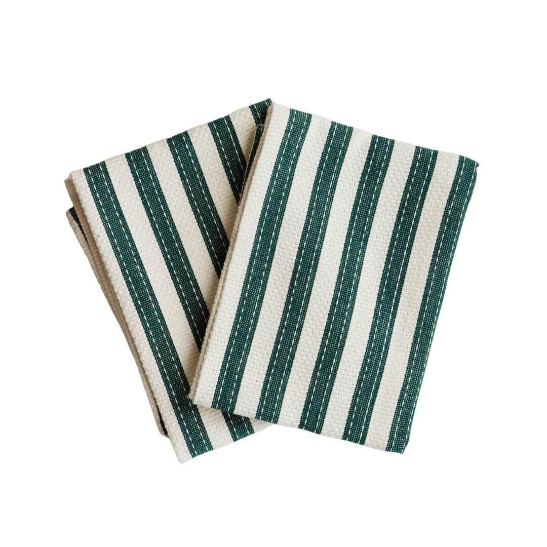 Milly’s Classic Basketweave Tea Towels Forest 2pce