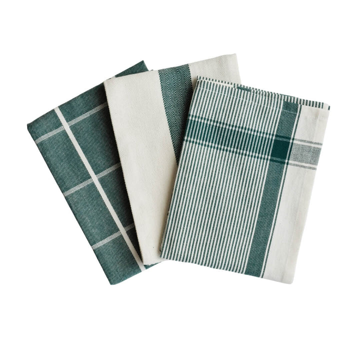 Milly’s Classic Everyday Tea Towels Forest Green 3pce