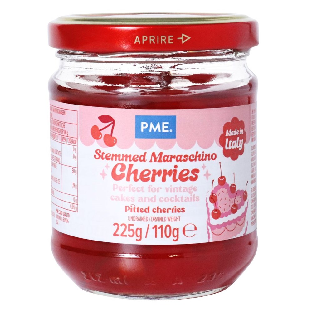 PME Red Stemmed Maraschino Cherries 225g