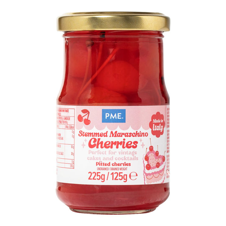 PME Red Stemmed Maraschino Cherries 225g