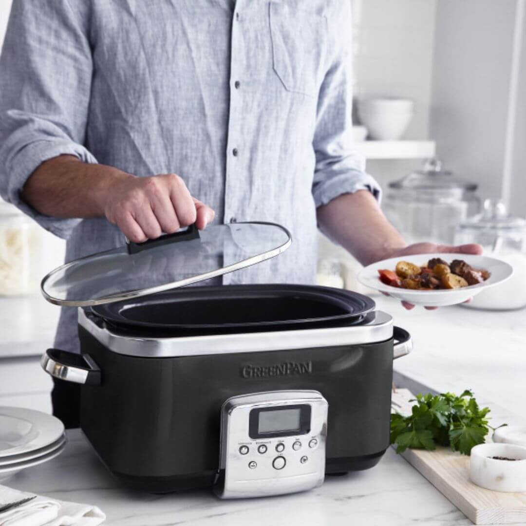 GreenPan 6L Slow Cooker Black