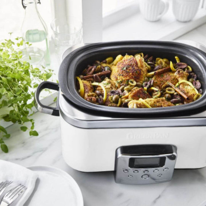 GreenPan 6L Slow Cooker Cloud Cream
