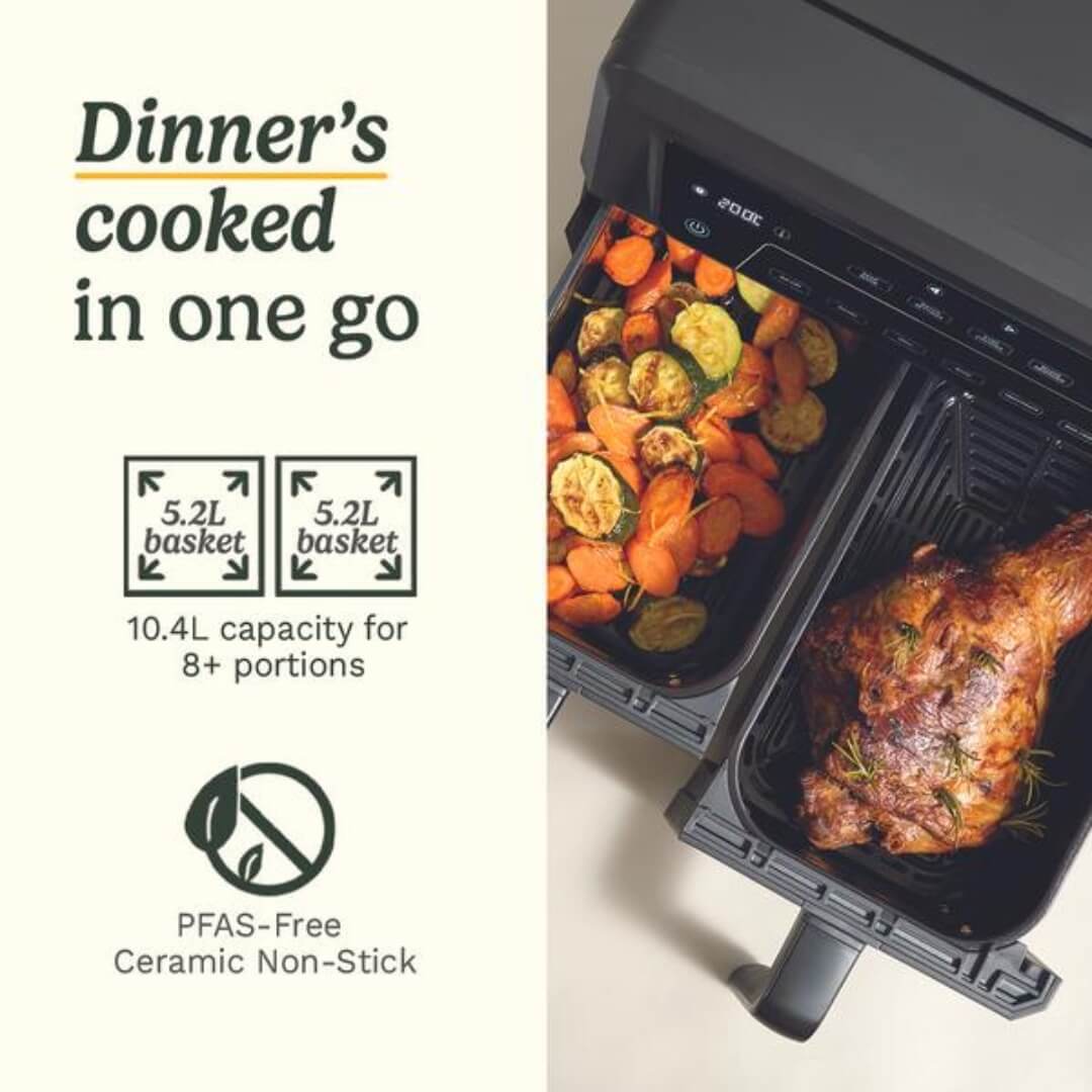 Cuisinart XXL Dual Zone 10.4L Air Fryer PFAS Free