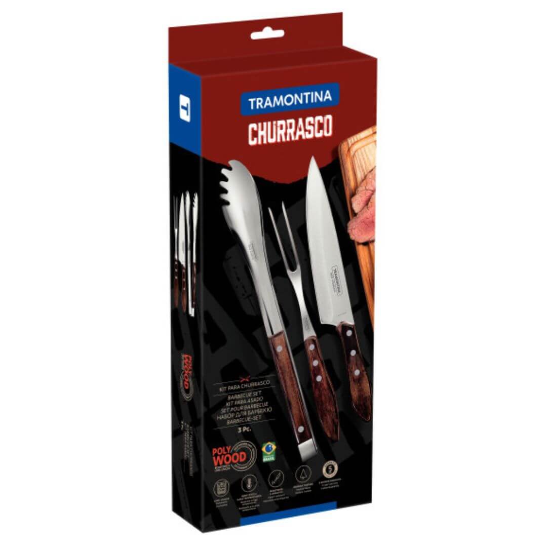 Tramontina Churrasco Polywood BBQ Set 3pce