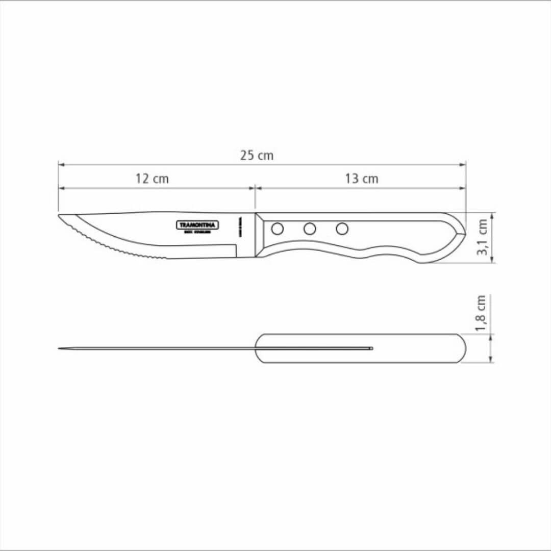 Tramontina Churrasco Red Steak Knives Set 4pce