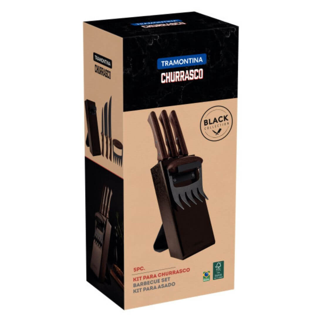 Tramontina Churrasco Black BBQ Set 5pce