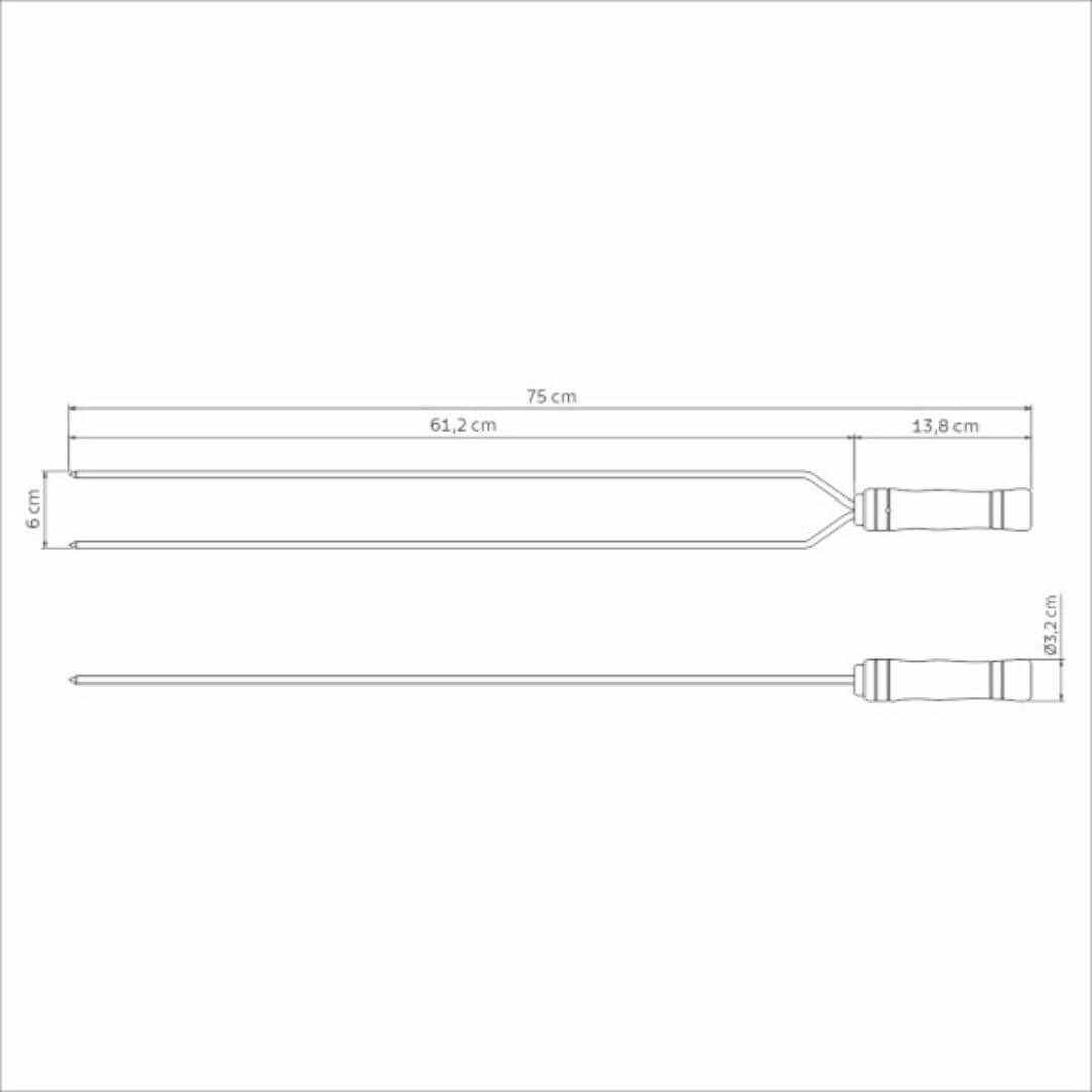 Tramontina Dual Prong S/S Skewer 75cm