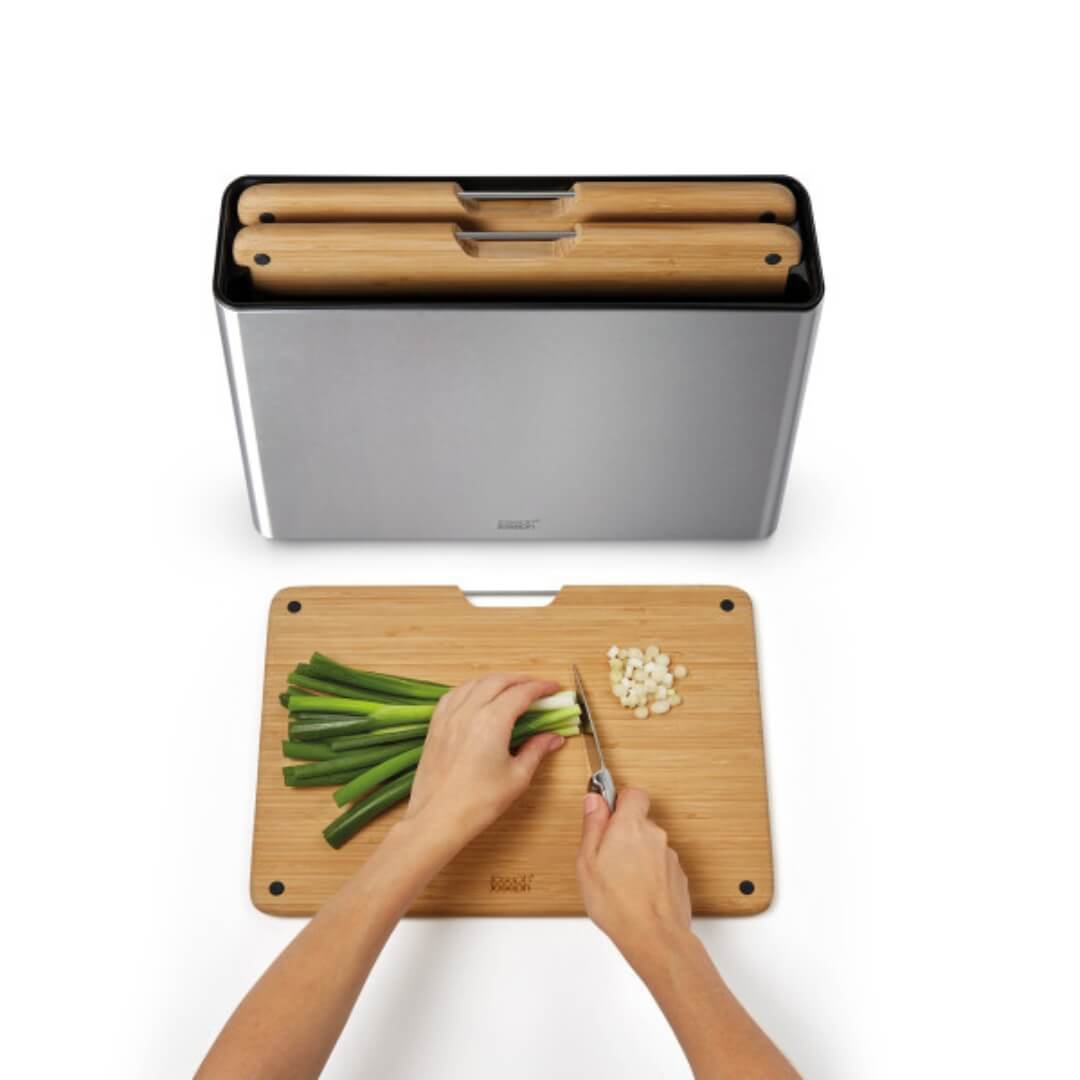 Joseph Joseph Folio Steel Bamboo Board Set 3pce