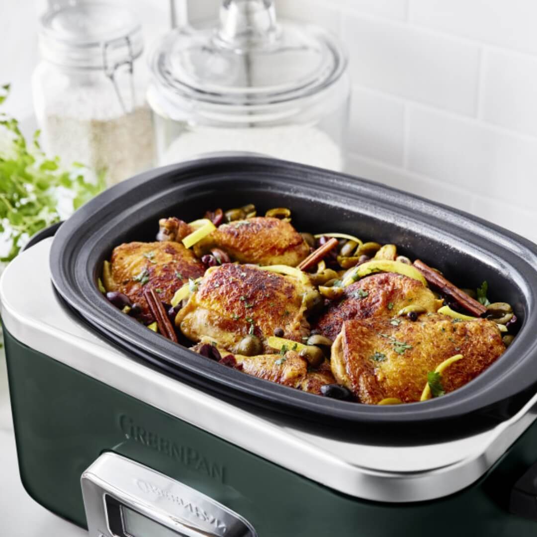 GreenPan Bistro Slow Cooker 6L Pine Green