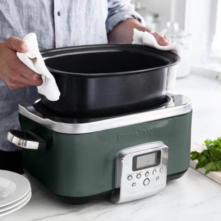 GreenPan Bistro Slow Cooker 6L Pine Green