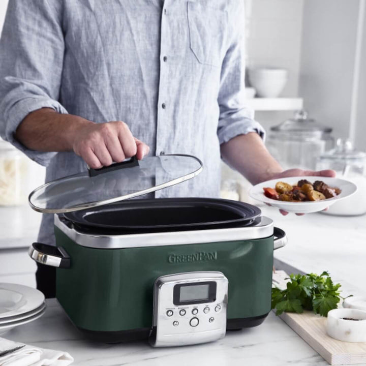 GreenPan Bistro Slow Cooker 6L Pine Green