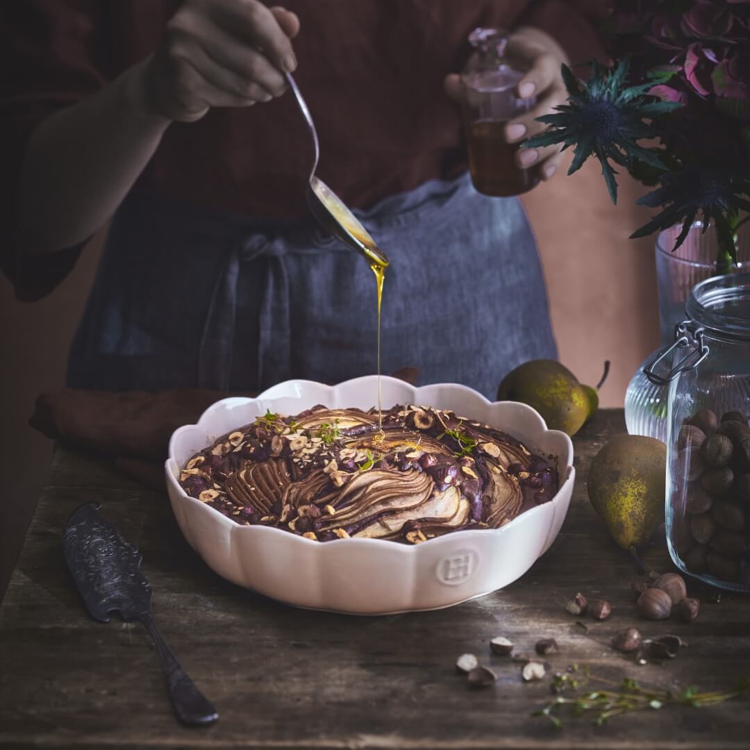 Emile Henry Madeleine Round Dish Rose Candy