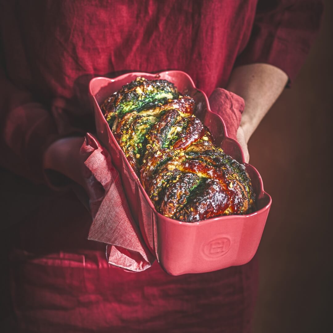 Emile Henry Madeleine Loaf Dish Rose Candy