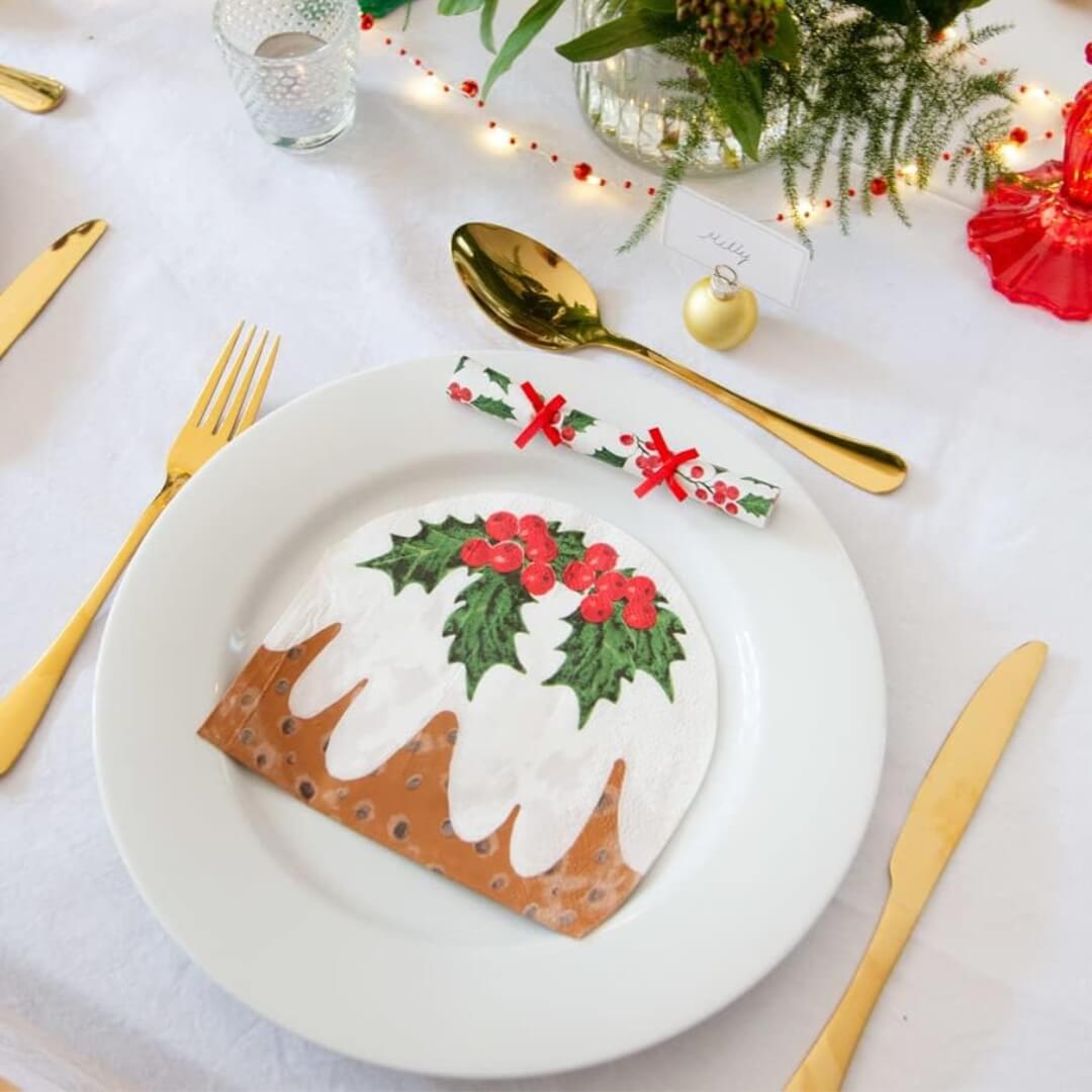 Talking Tables Holly Christmas Saucer Crackers 8pk