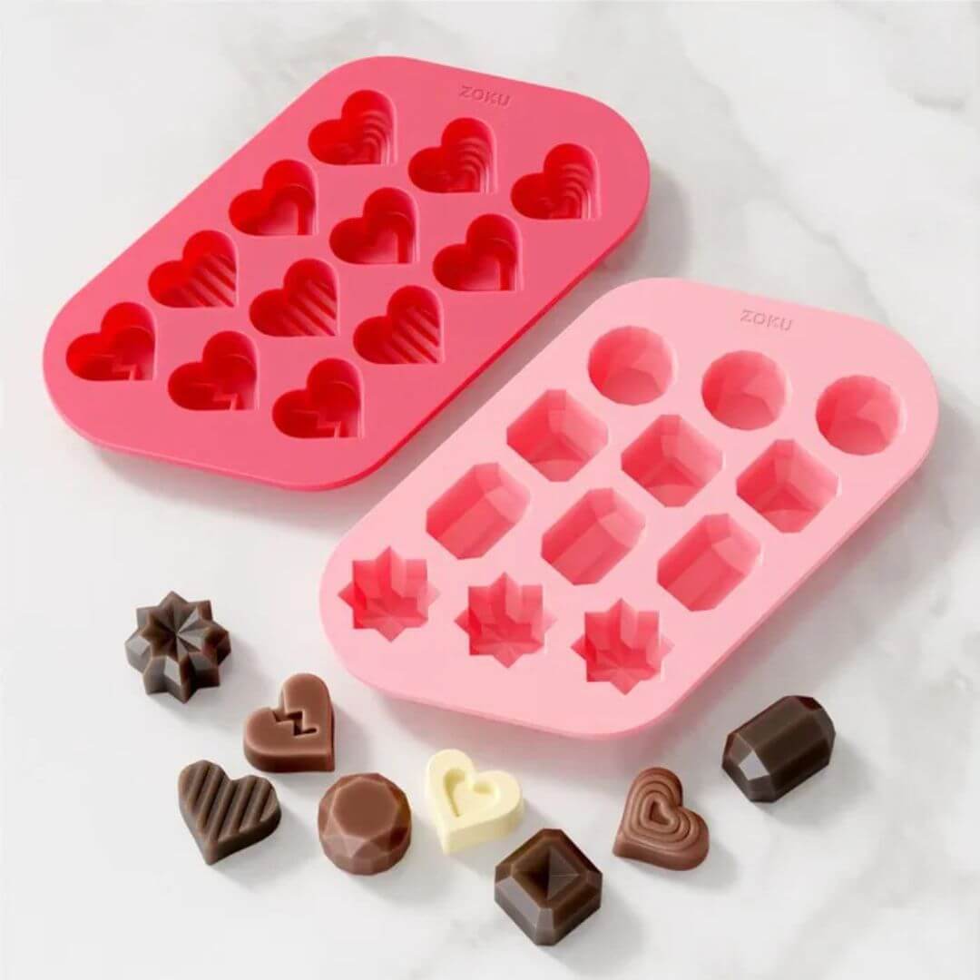 Zoku Chocolate Mould: Heart & Gem Set of 2