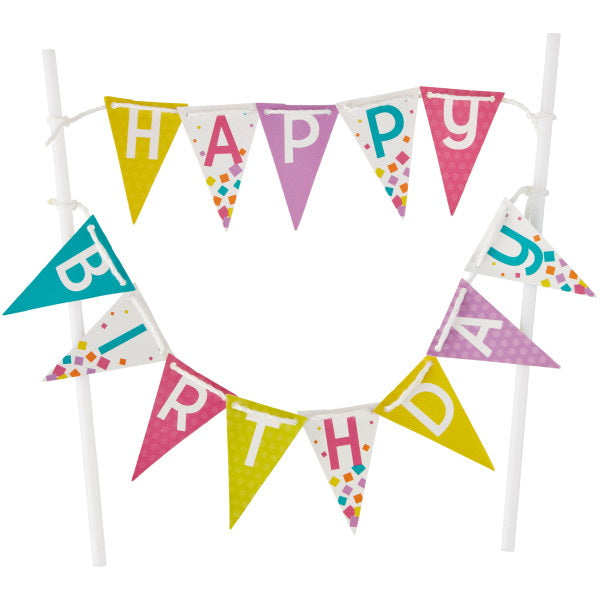 Wilton Happy Birthday Pennant Cake Banner Topper