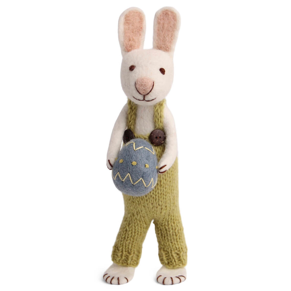 Gry & Sif White Bunny with Blue egg 27cm