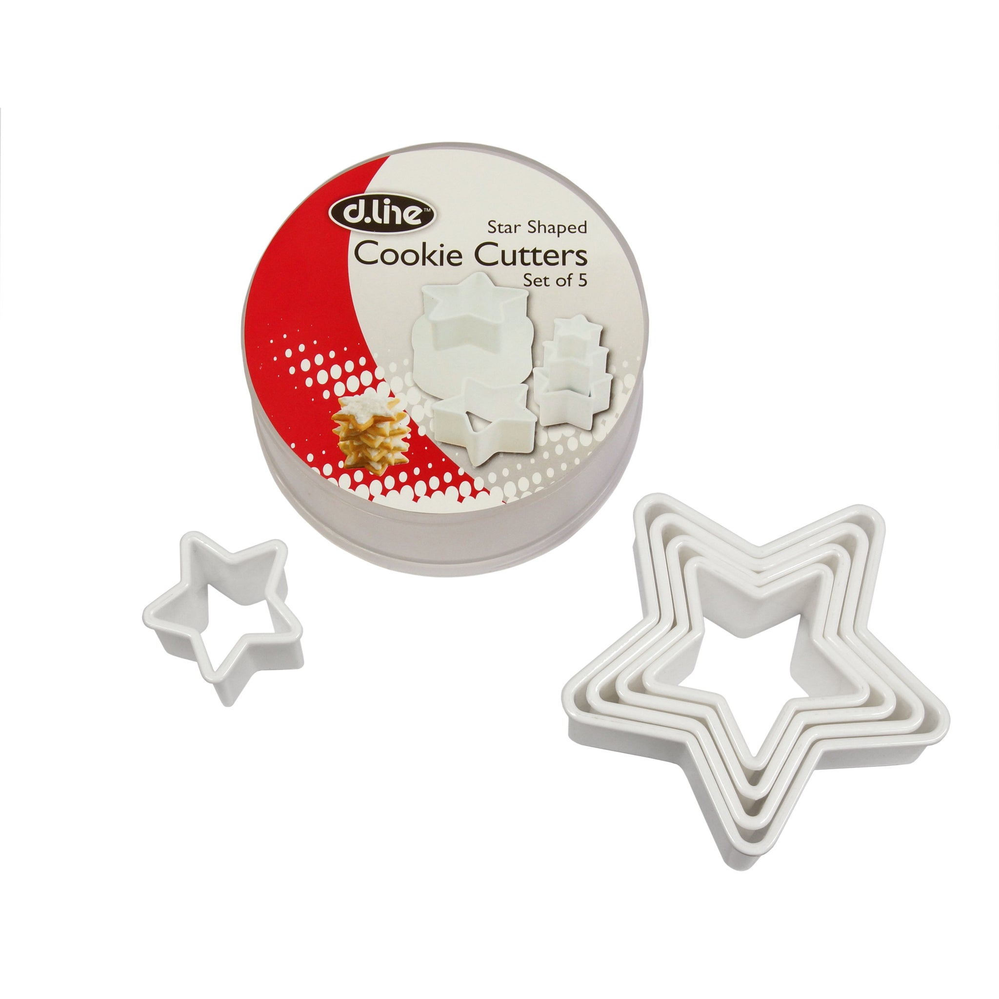 Plastic Star Cutters Set of 5 3.5-9cm