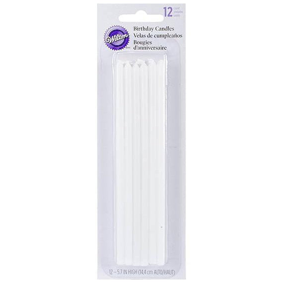 Wilton White Long Candles