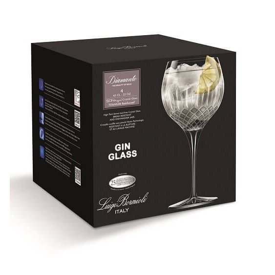 Luigi Bormioli Diamante Glasses Gin & Tonic 650ml set of 4