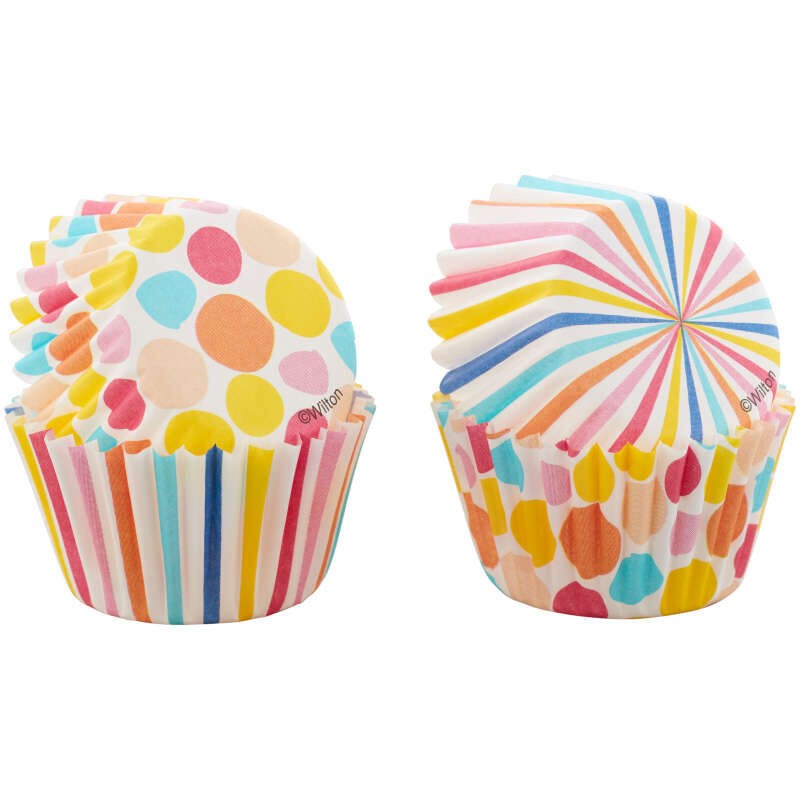 Wilton Mini Baking Cups Dot Stripe 100ct