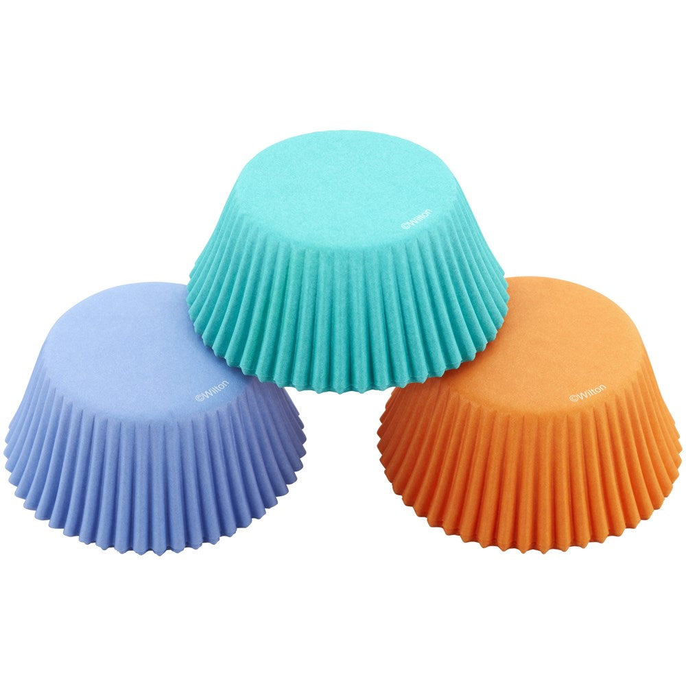 Wilton Std Baking Cups Teal, Orange and Purple 75ct