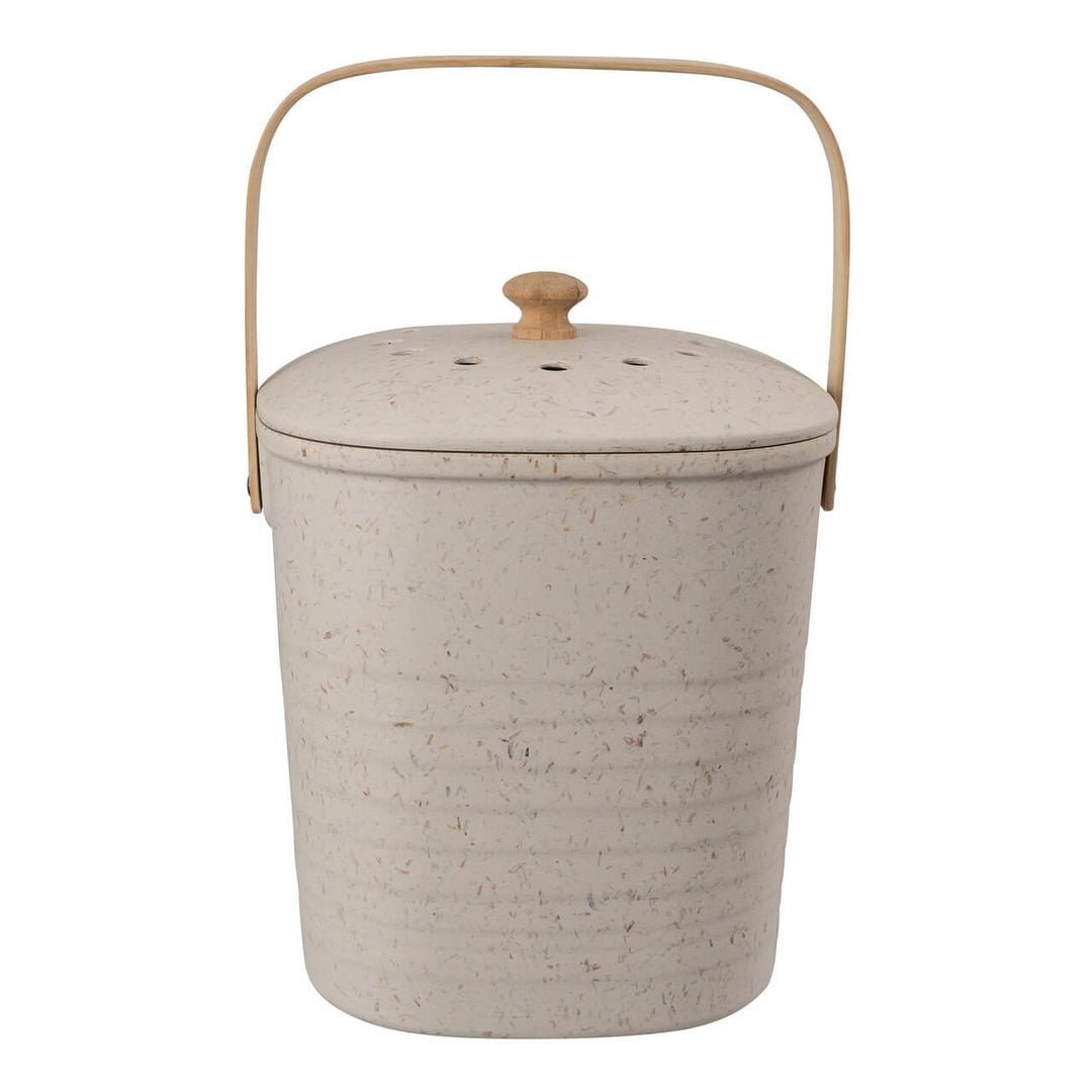 Square Bamboo Compost Bin White