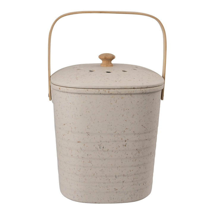 Square Bamboo Compost Bin White